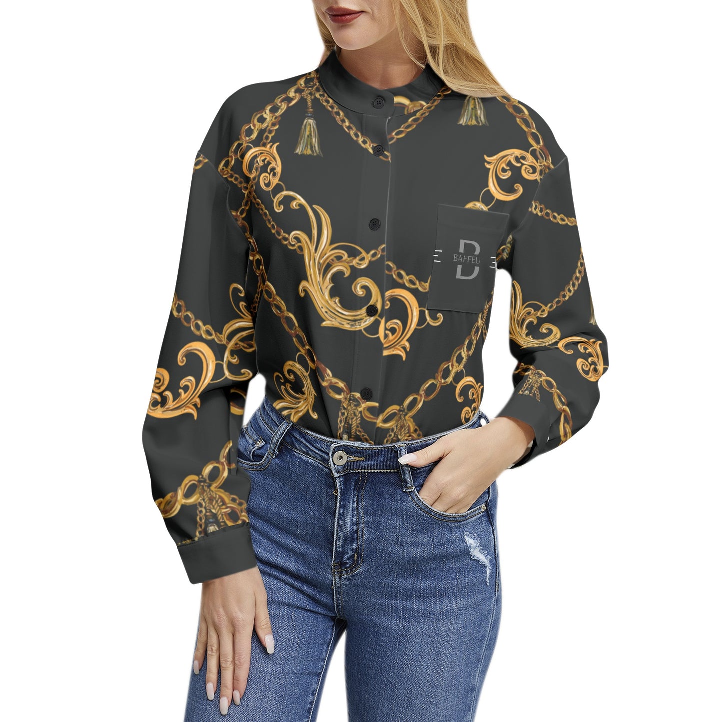 Long Sleeve Button Up Casual Shirt Top